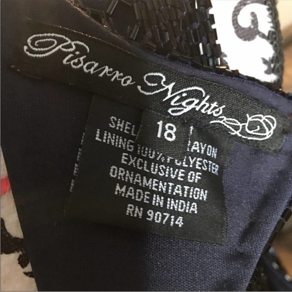 Pisarro Nights dark navy beaded bodice dress - Picture 10 of 12